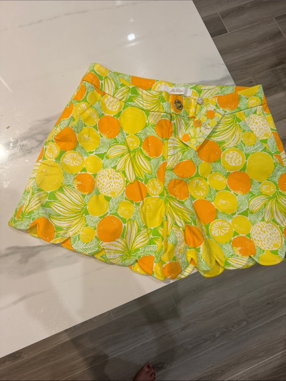 Lilly Pulitzer Citrus Scalloped Shorts - Yellow & Orange
